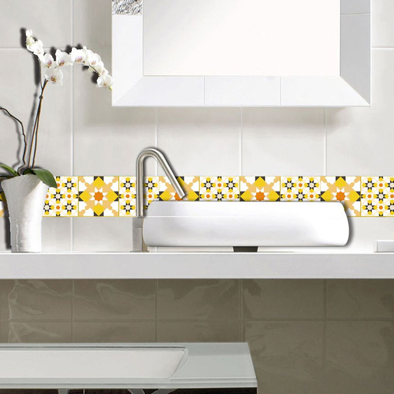 Frendorf | Boho Trellis Zonnebloem Behang Geel Zelfklevende Wandkunst voor Badkamer (36 Stk)