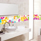 Helle Blumen Peel Tapetenvorhang-Set für Schlafzimmer, Rot-Gelb-Blau-Grün, 4,3 m²