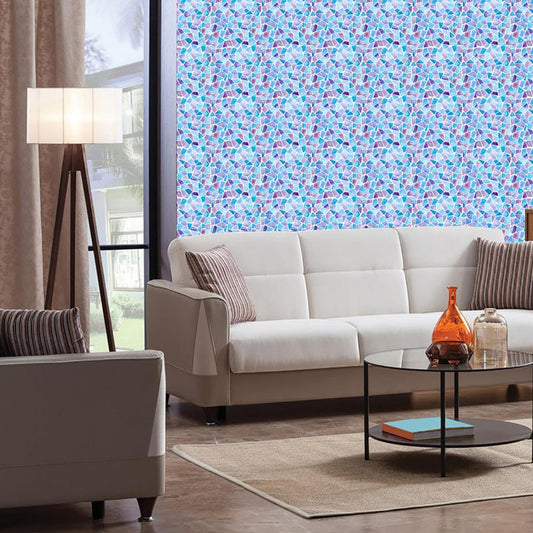 Industrielle Mosaikfliesen Tapetenpanel Blau-Purpur Marmor Wandbelag, Abziehen und Anbringen