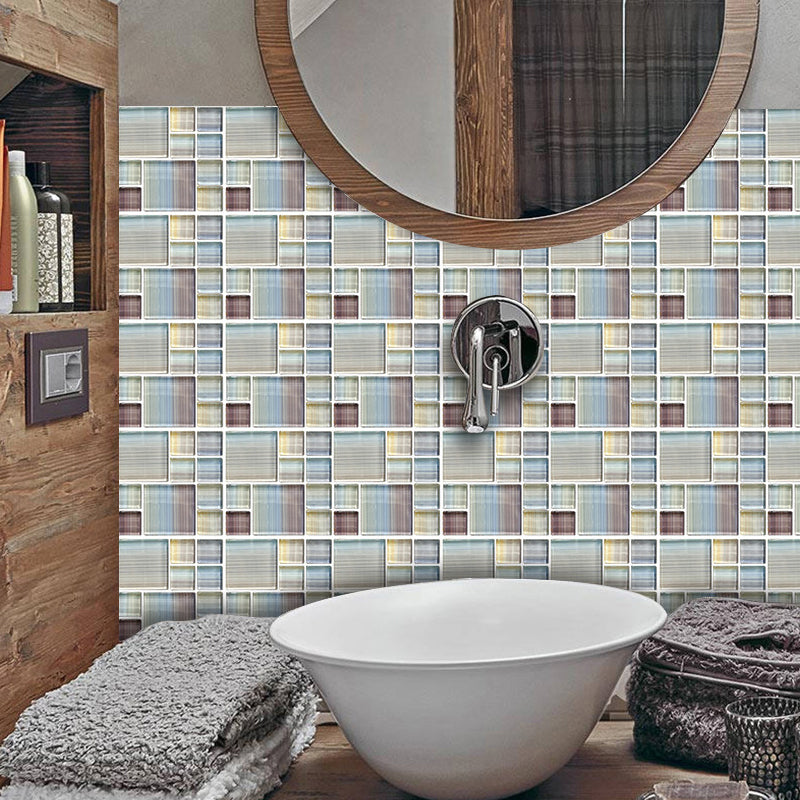 Frendorf | Bohemian Mosaic Tiles Wall Panels for the Laundry Room 50 Pieces 12.2 square feet Self-Adhesive Wall Art in Blue