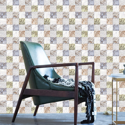 Frendorf | 18 Stück Blaue Marmor Tapetenpaneele Mosaikfliesen Moderne Aufkleber Wandkunst für Badezimmer