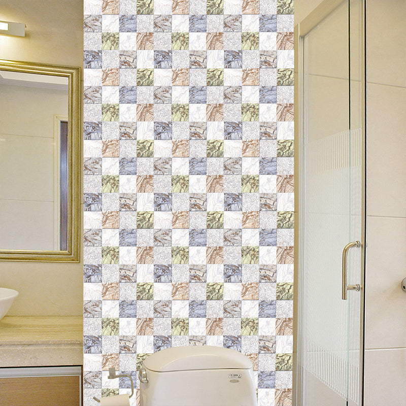 Frendorf | 18 Stück Blaue Marmor Tapetenpaneele Mosaikfliesen Moderne Aufkleber Wandkunst für Badezimmer