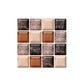 Frendorf | Brown Faux Marble Mosaic Wallpaper 18 Pieces Removable Wall Covering for the Kitchen