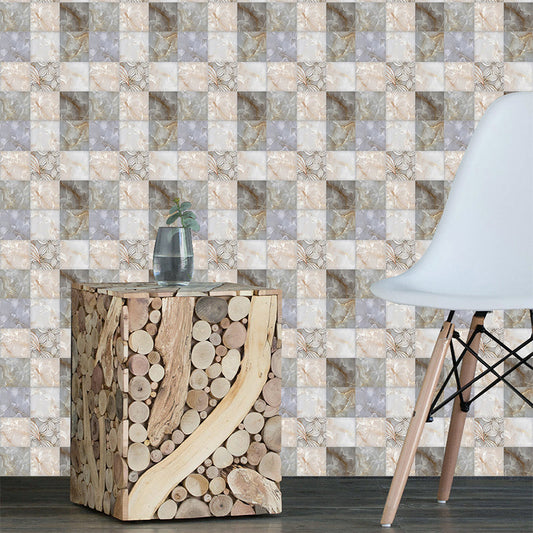 Frendorf | Bloemenprint Mozaïektegels Wandbekleding voor Thuis 18 Stuks Marmeren Wandkunst in Grijs, Pick Up Sticks