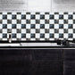 Frendorf | PVC Aflader Wallpapers Moderne Mozaïek Tegels Steen Look Wandbekleding in Zwart-Wit, 18 Stukken