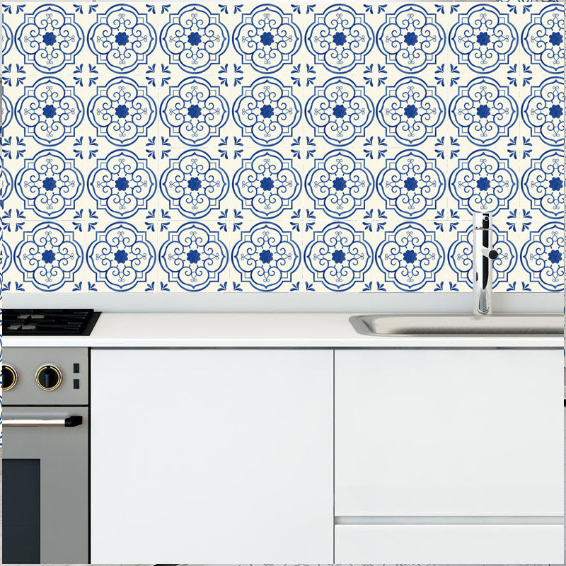 Frendorf | 20 Stk Blaue Blumen Tapetenpaneele Abgehobene Stäbe Küchenrückwand Wanddekoration