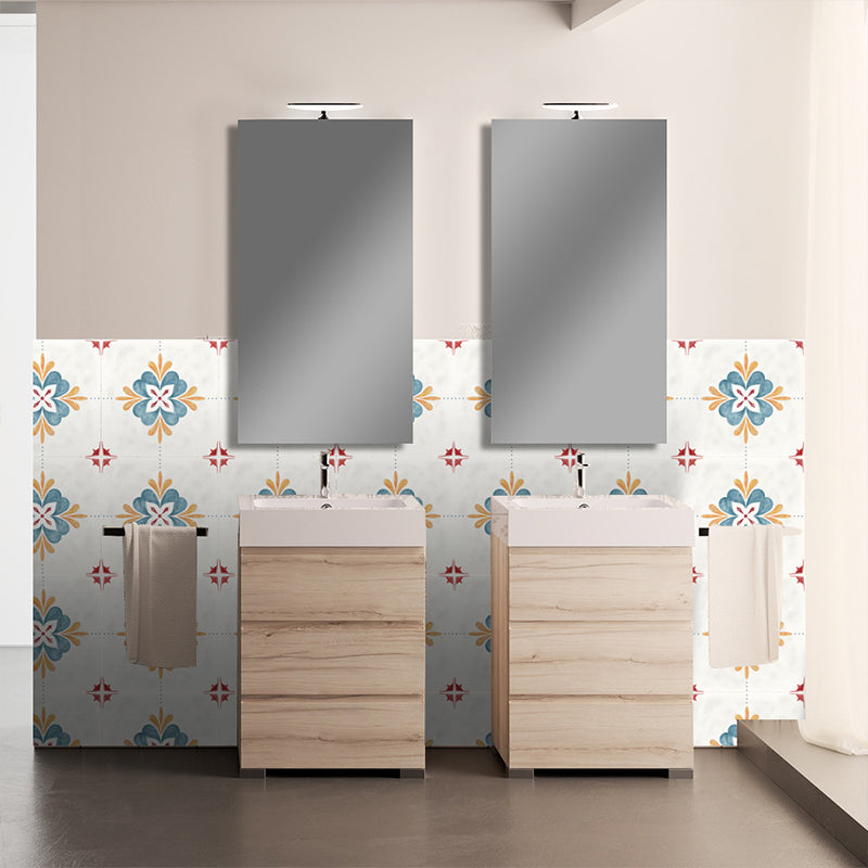 Frendorf | Boho Chic Klaverrapportpanelen 20 Stücken Blau Selbstklebende Wandverkleidung für Akzentwand