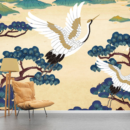 Frendorf | Zonsopgang Halcyon Berglandschap Muurdecoratie Oosterse Non-Woven Stof Wandkunst in Beige