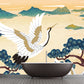 Frendorf | Zonsopgang Halcyon Berglandschap Muurdecoratie Oosterse Non-Woven Stof Wandkunst in Beige