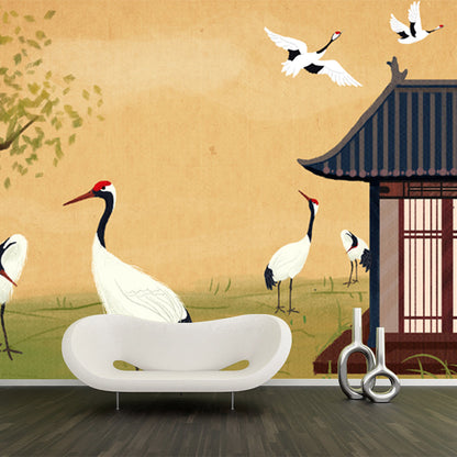 Frendorf | Tokyo Patio Halcyons Wandtapete Grünes Wohnzimmer Wandkunst, Maßgeschneidert