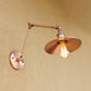 Frendorf | Vintage Stijlvolle Schotel Wandlamp 1 Licht Metaal Wandmontage Lamp met Slingerarm in Messing/Koper