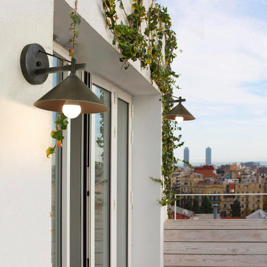Frendorf | 1 Lichtmetalen Wandlamp Licht Industrieel Verouderd Zilver/Bronze Kegel Eetkamer Verlichtingsarmatuur