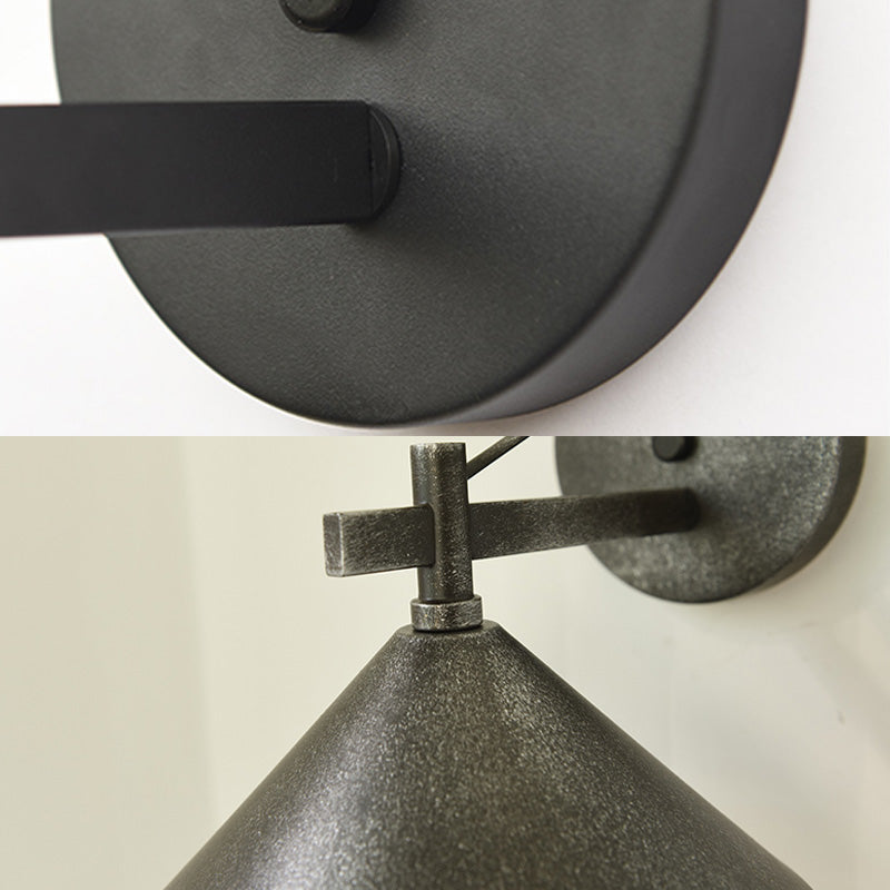 Frendorf | 1 Lichtmetalen Wandlamp Licht Industrieel Verouderd Zilver/Bronze Kegel Eetkamer Verlichtingsarmatuur