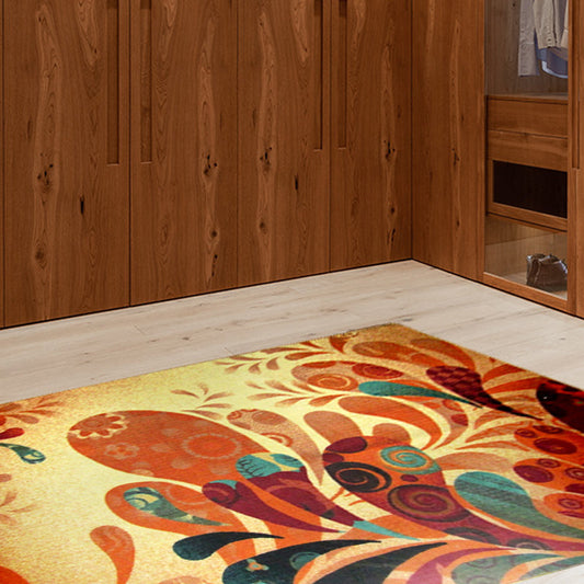 Frendorf | Boho Paisley Teppich in Gelb Bohemian Teppich Polyester rutschfeste Rückseite Teppich für Schlafzimmer