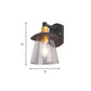 Frendorf | Klarglas Schwarze Wandlampe Beleuchtung Zylinder/Halbkreis/Rechteck 1-Licht Industrie Lichtarmatur, 6"/8" Breit