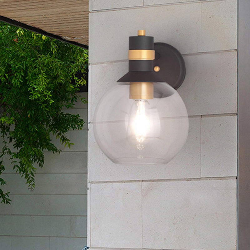 Frendorf | Klarglas Schwarze Wandlampe Beleuchtung Zylinder/Halbkreis/Rechteck 1-Licht Industrie Lichtarmatur, 6"/8" Breit