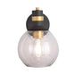 Frendorf | Klarglas Schwarze Wandlampe Beleuchtung Zylinder/Halbkreis/Rechteck 1-Licht Industrie Lichtarmatur, 6"/8" Breit
