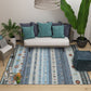 Frendorf | Funky Stripe Rectangle Diamond Teppich in Rot Bohemian Teppich Polyester rutschfeste Rückseite Teppich für Schlafzimmer