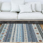 Frendorf | Funky Stripe Rectangle Diamond Teppich in Rot Bohemian Teppich Polyester rutschfeste Rückseite Teppich für Schlafzimmer