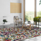 Frendorf | Witte Marokkaanse tapijt Polyester bloemenbladpatroon tapijt antislip achterkant tapijt voor woningdecoratie