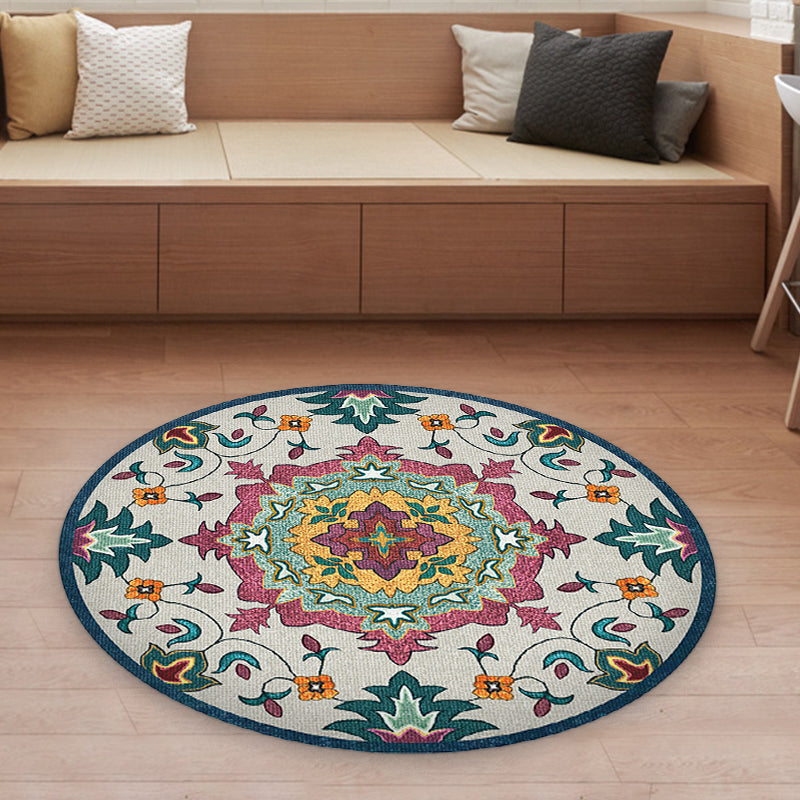 Klassischer Blau und Rot Americana Teppich Synthetik Tribal Teppich Rutschfeste Rückseite Teppich für Schlafzimmer