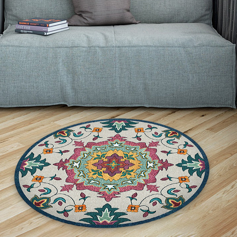 Klassischer Blau und Rot Americana Teppich Synthetik Tribal Teppich Rutschfeste Rückseite Teppich für Schlafzimmer