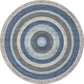 Frendorf | Bohemian Konzentrische Kreis Bereich Teppich Grau und Blau Synthetischer Teppich rutschfeste Rückseite Teppich für Wohnzimmer