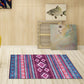 Frendorf | Boho-Chic Blumen Kette Kreuz Teppich in Blau Bohemian Teppich Polyester Waschbar Teppich für Schlafzimmer