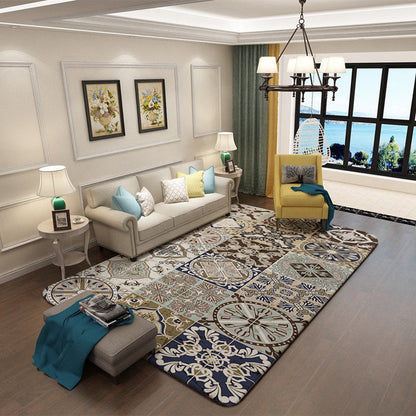 Frendorf | Brauner marokkanischer Teppich Polyester Floral Diamond Rechteck Muster Bereichsteppich für die Wohnkultur