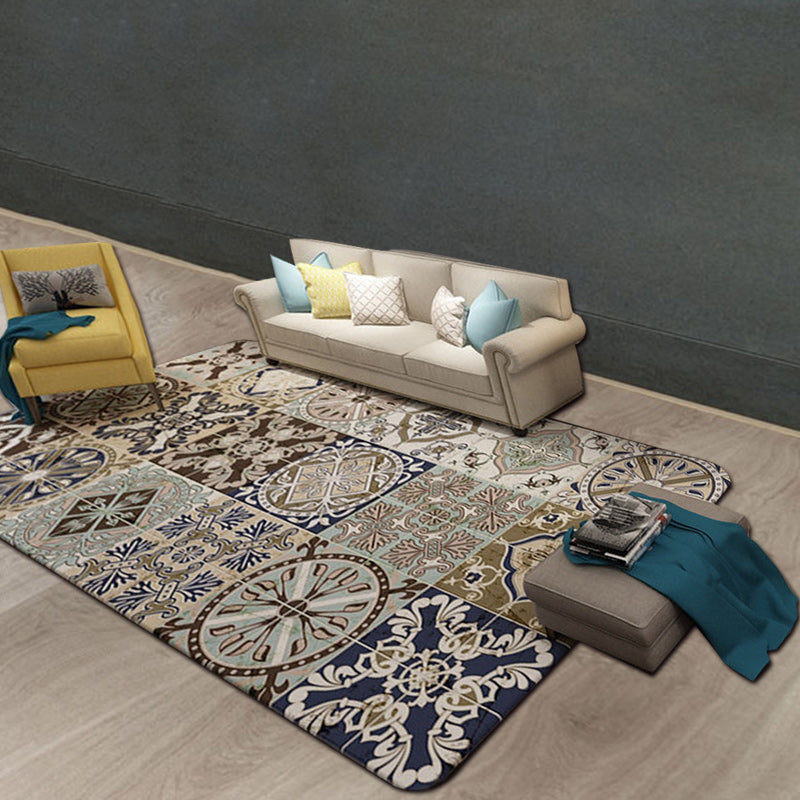 Frendorf | Brauner marokkanischer Teppich Polyester Floral Diamond Rechteck Muster Bereichsteppich für die Wohnkultur