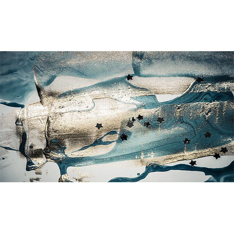 Frendorf | Blauer Schlafzimmerteppich Moderner abstrakter Sternmalerei Muster Bereichsteppich Polyester Waschbarer Teppich