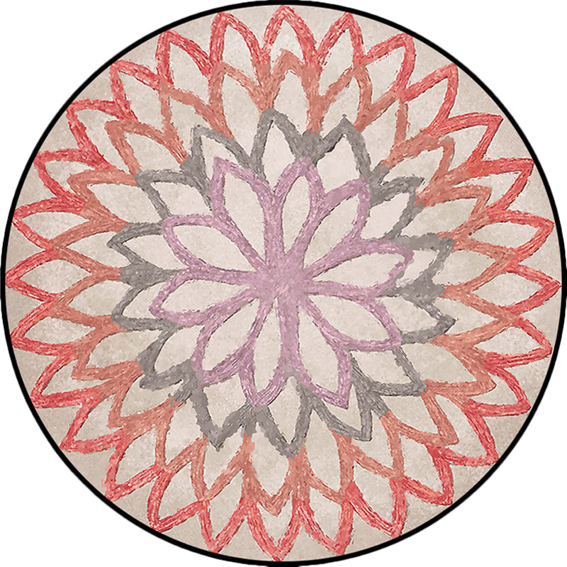 Frendorf | Rote und grüne marokkanische Teppich Polyester Blumen Teppich rutschfeste Rückseite Teppich für Wohnzimmer