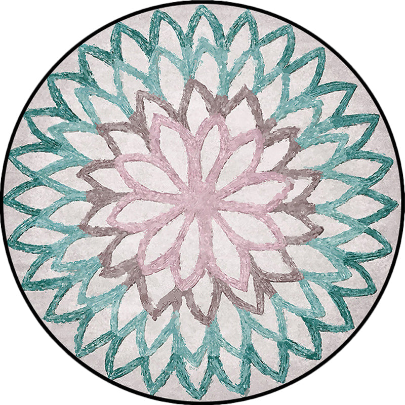 Frendorf | Rote und grüne marokkanische Teppich Polyester Blumen Teppich rutschfeste Rückseite Teppich für Wohnzimmer