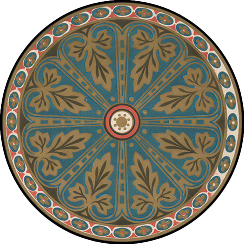 Frendorf | Blauer Americana Teppich Polyester Southwestern Blatt Teppich mit rutschfester Rückseite für das Schlafzimmer