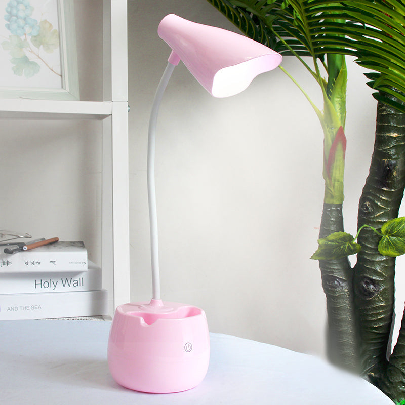 Augenfreundliche Flexible Gooseneck Schreibtischlampe Stifthalter Design LED USB Lade Leselampe in Blau/Rot/Weiß/Gelb
