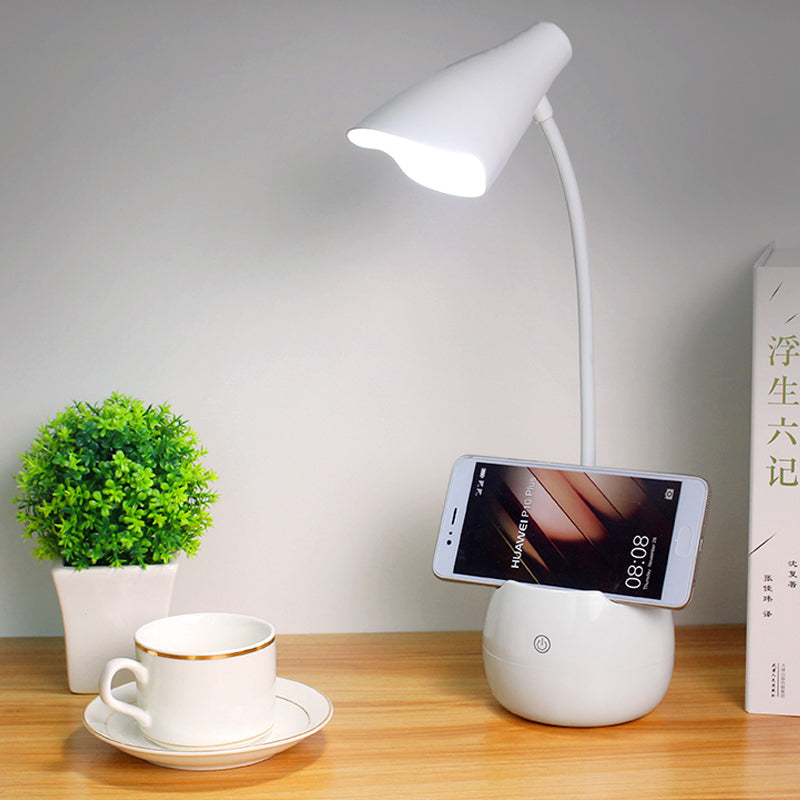Augenfreundliche Flexible Gooseneck Schreibtischlampe Stifthalter Design LED USB Lade Leselampe in Blau/Rot/Weiß/Gelb