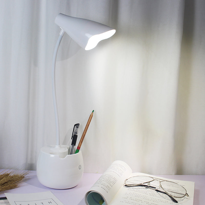 Augenfreundliche Flexible Gooseneck Schreibtischlampe Stifthalter Design LED USB Lade Leselampe in Blau/Rot/Weiß/Gelb