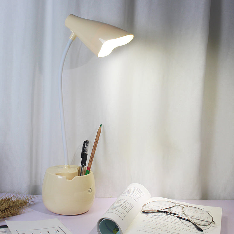 Augenfreundliche Flexible Gooseneck Schreibtischlampe Stifthalter Design LED USB Lade Leselampe in Blau/Rot/Weiß/Gelb