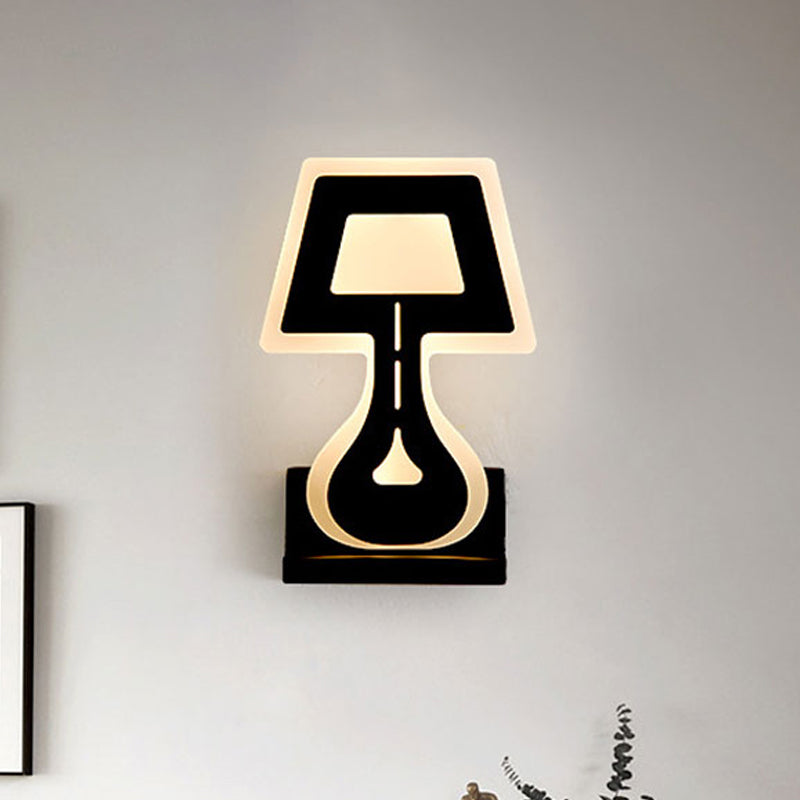 Frendorf | Moderne LED Wandlamp met Acrylschaduw Zwart/Wit Bureau Lamp Vormen Wandverlichting in Warm/Wit Licht