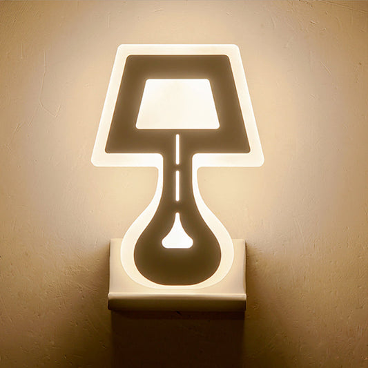 Frendorf | Moderne LED Wandlamp met Acrylschaduw Zwart/Wit Bureau Lamp Vormen Wandverlichting in Warm/Wit Licht