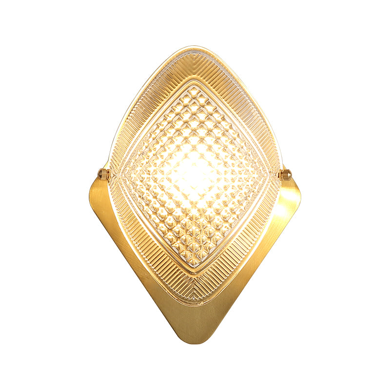 Frendorf | 1 Glühbirne Rhombus Wandlicht Fixture Modern Stilvolles Metall und klares Kristall Wandleuchte Lampe in Messing-Finish