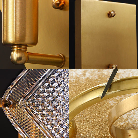 Frendorf | 1 Glühbirne Rhombus Wandlicht Fixture Modern Stilvolles Metall und klares Kristall Wandleuchte Lampe in Messing-Finish