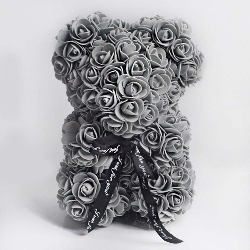 Frendorf | Valentinstag Geschenk Rose Bär Ewige Blume Rose Teddybär PE Schaum Bär 25cm Valentinstag
