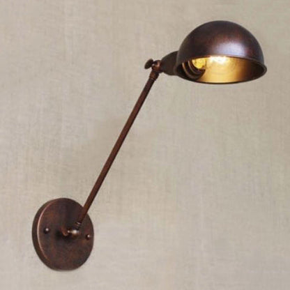 Rust 1 Licht Wandlampe Bauernhaus Stil Schmiedeeisen Verstellbare Dombestecklampe für Nachttisch