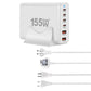 Frendorf | 155W GaN 6-Port USB-C Ladegerät – Schnelles Laden für Smartphones, Laptops & mehr