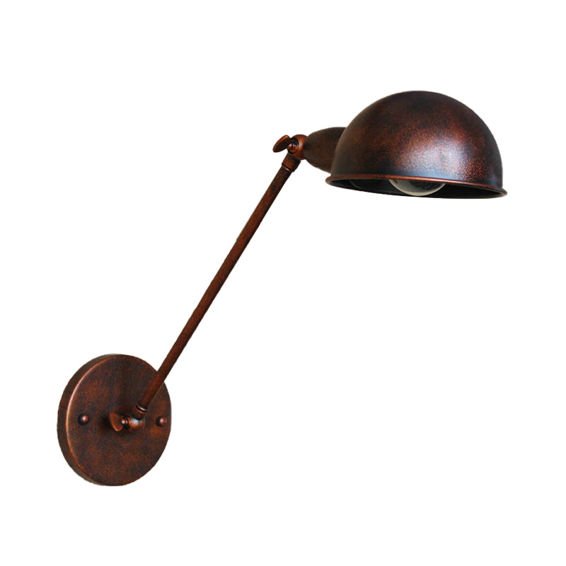 Rust 1 Licht Wandlampe Bauernhaus Stil Schmiedeeisen Verstellbare Dombestecklampe für Nachttisch