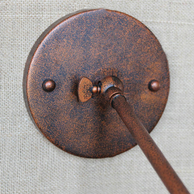 Rust 1 Licht Wandlampe Bauernhaus Stil Schmiedeeisen Verstellbare Dombestecklampe für Nachttisch