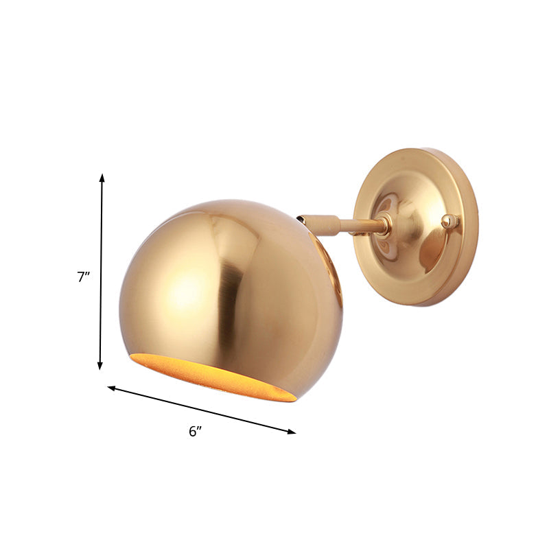 Frendorf | Messing 1 Lichtbulb Wandlamp Sconces Loftstijl Metalen Globe Schaduw Muurbevestigde Lamp voor Eetkamer