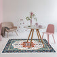 Frendorf | Marokkanische Wohnzimmer Tapete Bunt Medaillon Blatt Blumenmuster Teppich Polyester rutschfester Bodenbelag