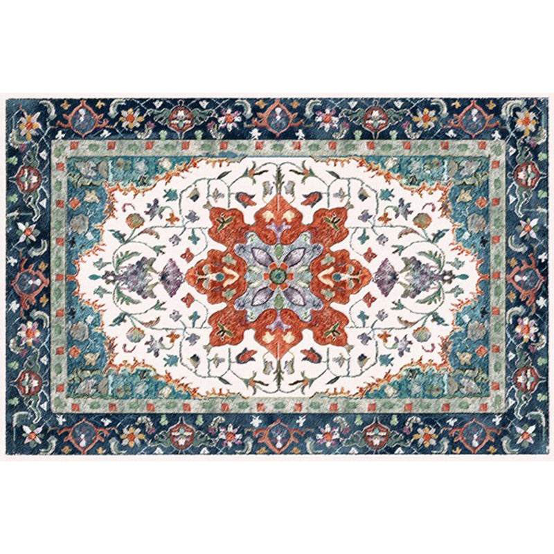 Frendorf | Marokkanische Wohnzimmer Tapete Bunt Medaillon Blatt Blumenmuster Teppich Polyester rutschfester Bodenbelag